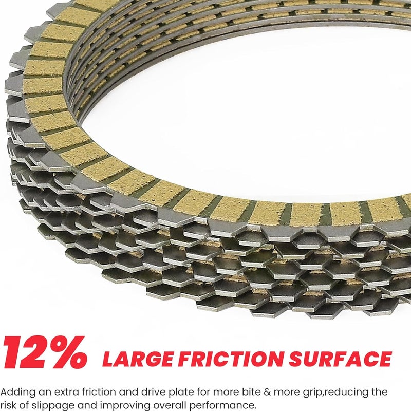 kekykm Extra Plate Sportster Friction Steel Clutch Disc Kit compatible with Harely Davidson Sportster 1991-2017 Big Twin Tourign Dyna Softail 1990-1997 Buell All Models 91-2002 17PCS Big Twin Clutch - Image 3
